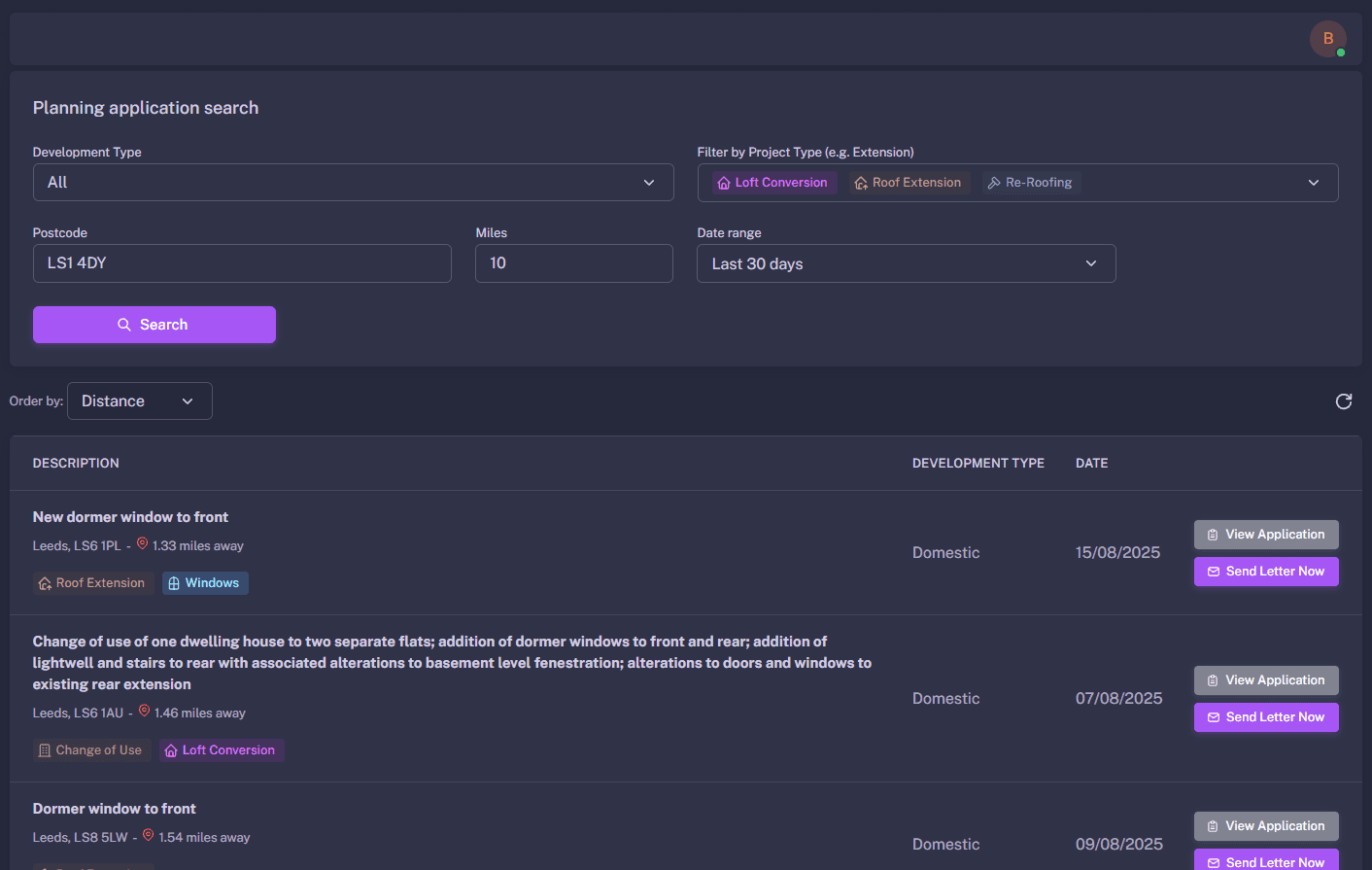 BuildAlert dashboard example