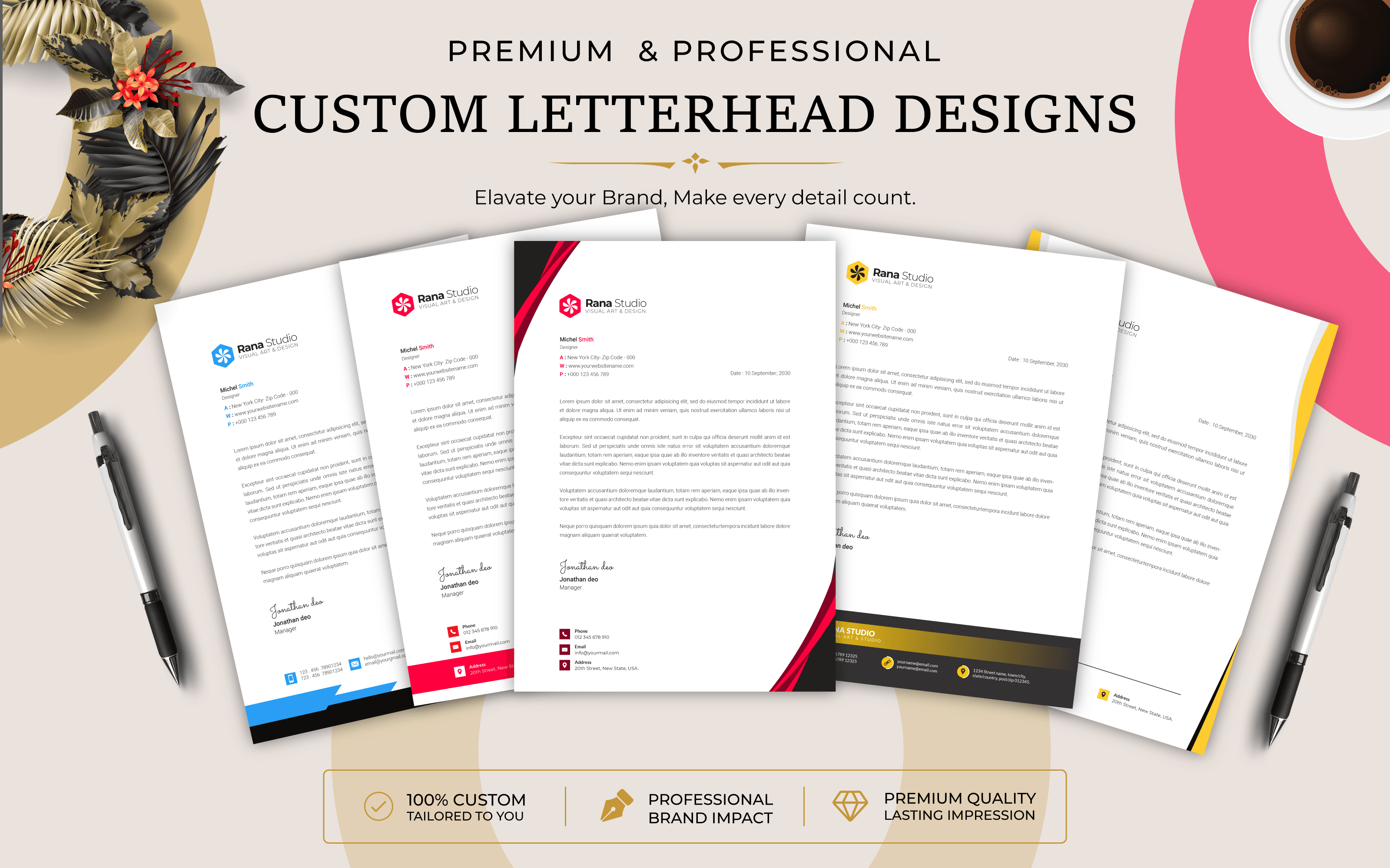 Branded letter template with QR code