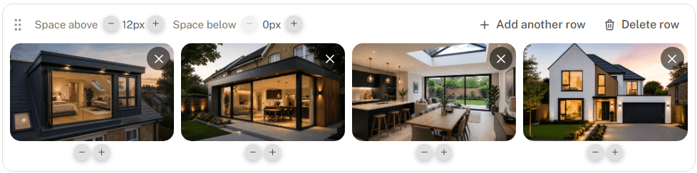 Adding completed project photos in the BuildAlert letter editor