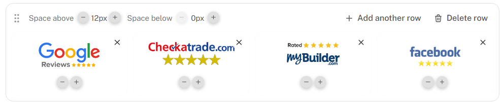 Adding review platform logos in the BuildAlert letter editor