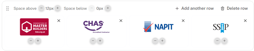 One-click trust badges in the BuildAlert letter editor